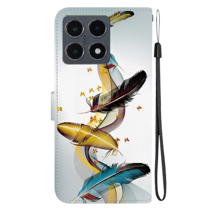 Housse Xiaomi 15T Feuilles Dorées