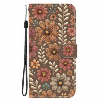 Housse Xiaomi 15T Florale Marron