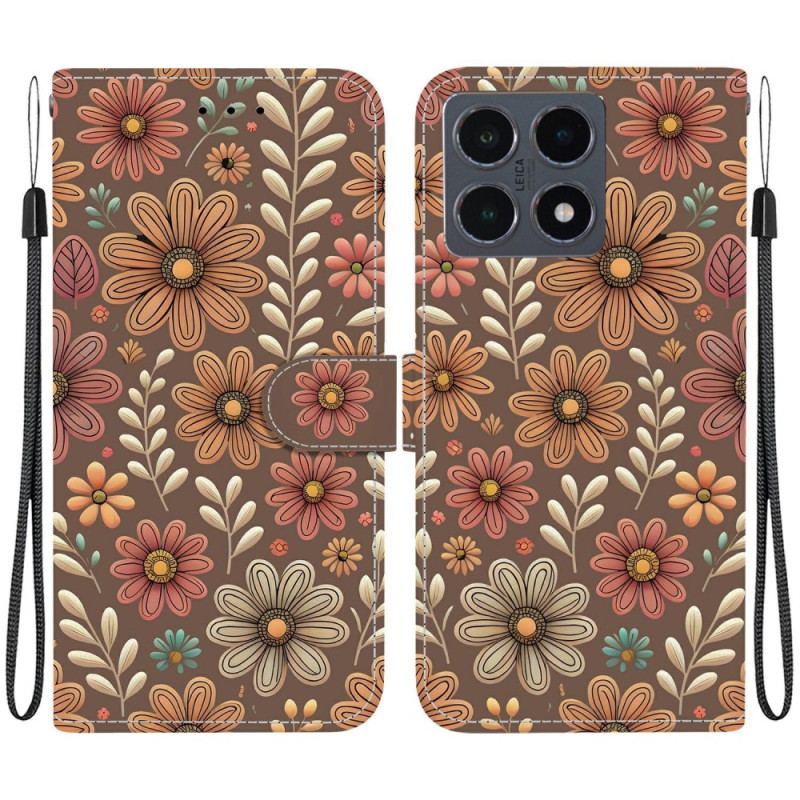 Housse Xiaomi 15T Florale Marron