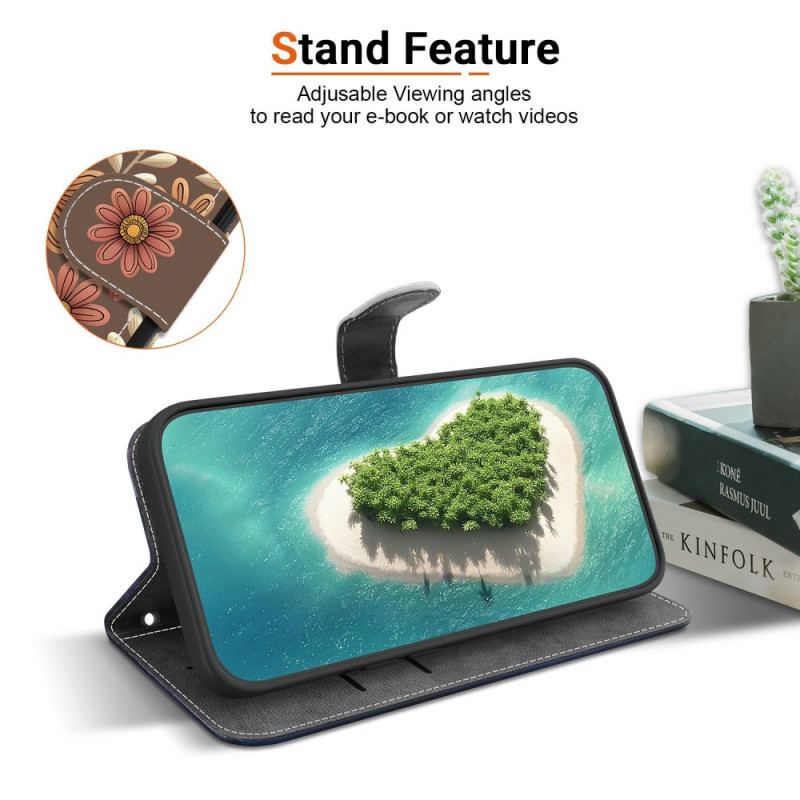 Housse Xiaomi 15T Florale Marron