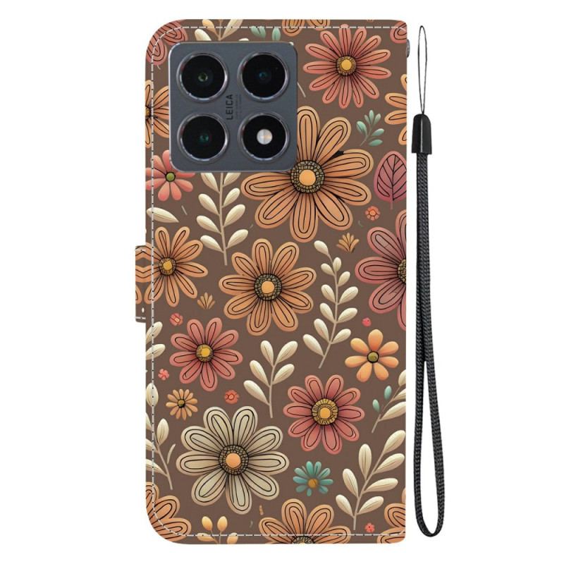 Housse Xiaomi 15T Florale Marron