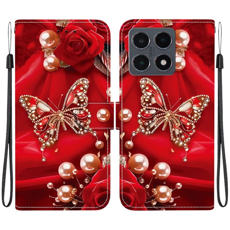 Housse Xiaomi 15T Papillons et Perles