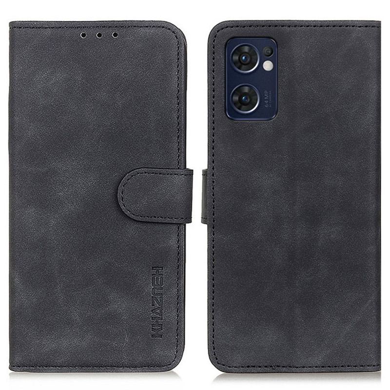 Housse Oppo Find X5 Lite Effet Cuir Vintage KHAZNEH
