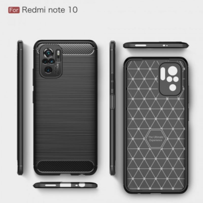 Coque Xiaomi Redmi Note 10/10S/Poco M5s Fibre Carbone Brossée