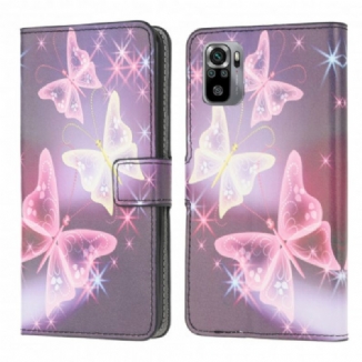 Housse Xiaomi Redmi Note 10/10S/Poco M5s Papillons et Fleurs