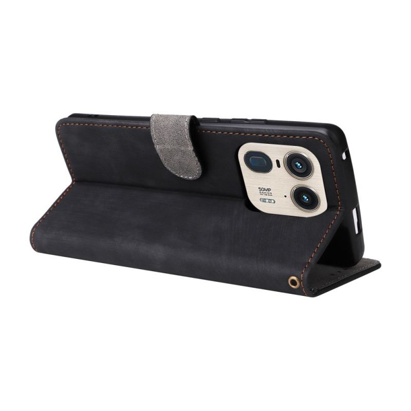 Housse Motorola Edge 50 Ultra Effet Daim avec Blocage RFID
