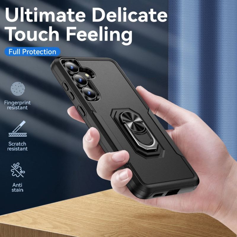 Coque Samsung Galaxy S25 FE Anneau-Support Effet Métal
