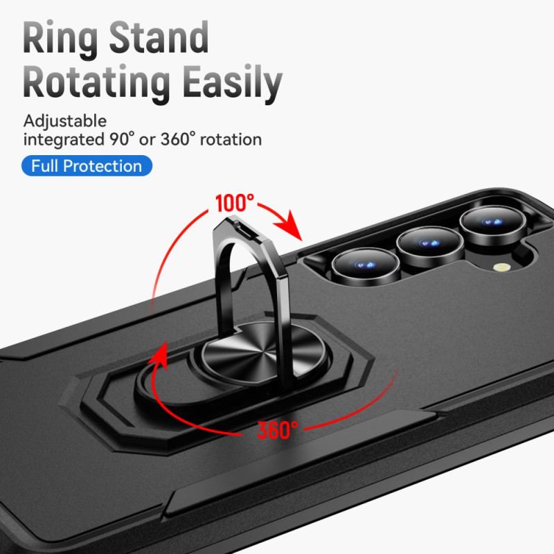 Coque Samsung Galaxy S25 FE Anneau-Support Effet Métal