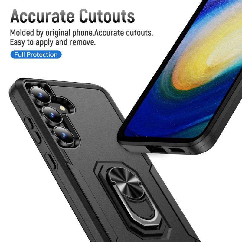 Coque Samsung Galaxy S25 FE Anneau-Support Effet Métal