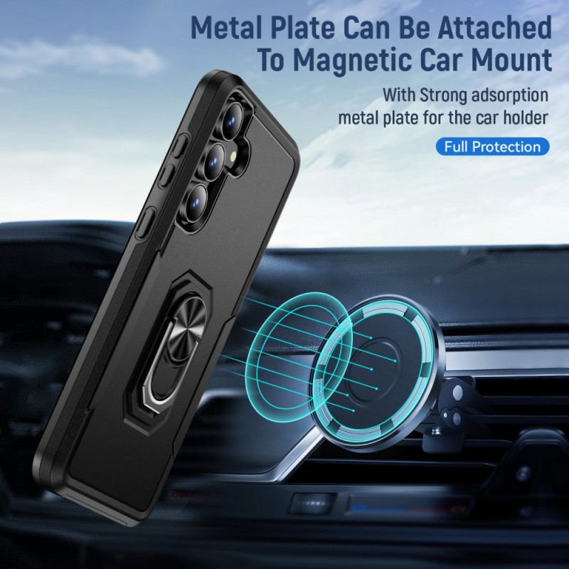 Coque Samsung Galaxy S25 FE Anneau-Support Effet Métal