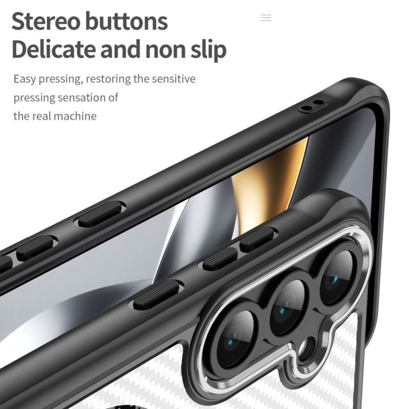 Coque Samsung Galaxy S25 FE Compatible MagSafe Texture Fibre Carbone