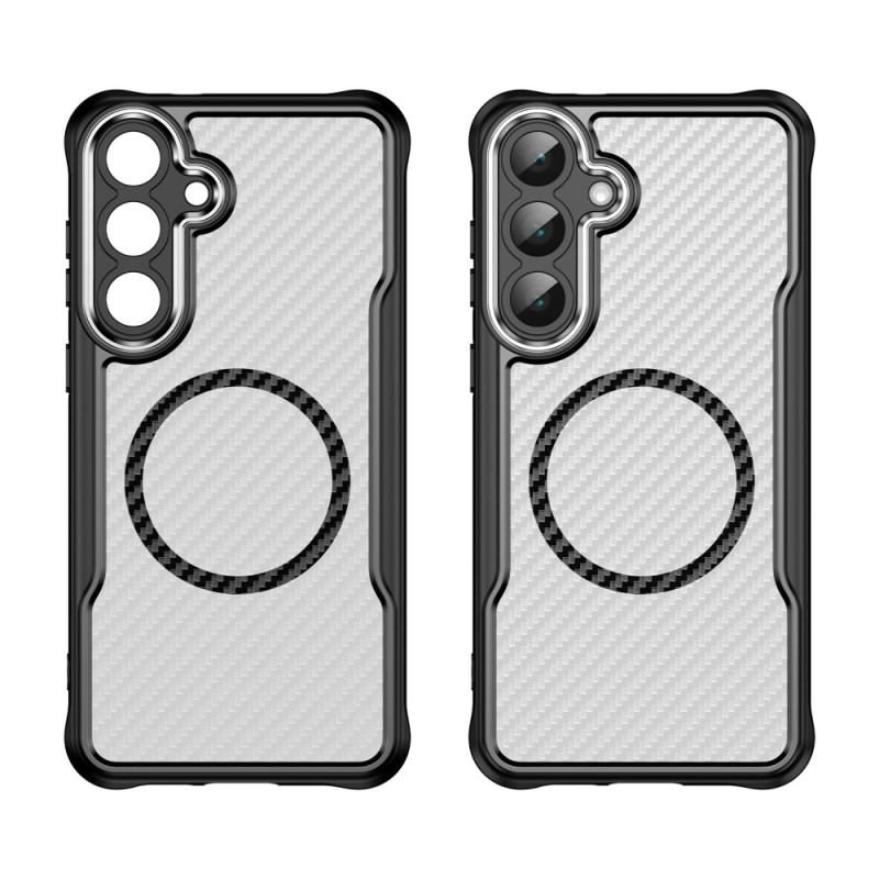 Coque Samsung Galaxy S25 FE Compatible MagSafe Texture Fibre Carbone
