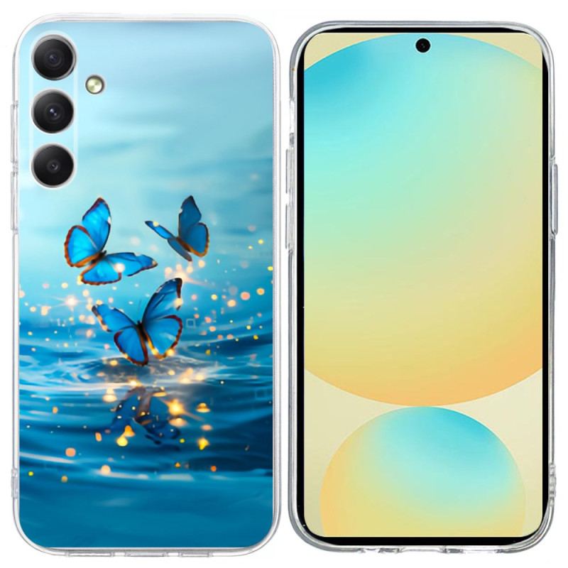 Coque Samsung Galaxy S25 FE Papillons Bleus