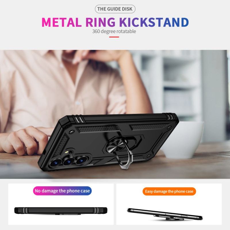 Coque Samsung Galaxy S25 FE Robuste avec Anneau-Support Rotatif à
