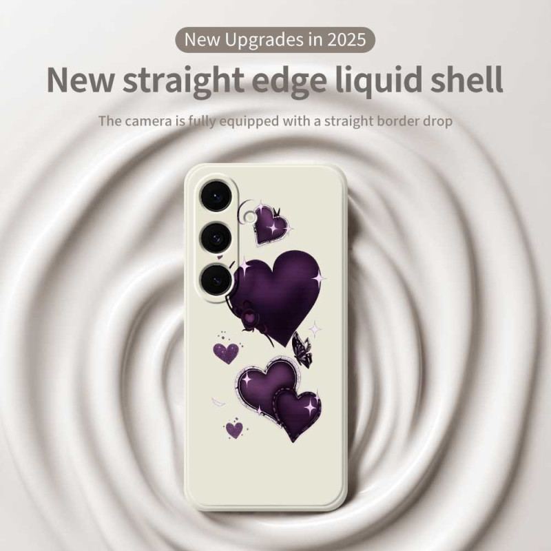 Coque Samsung Galaxy S25 FE. Silicone Coeur Violet