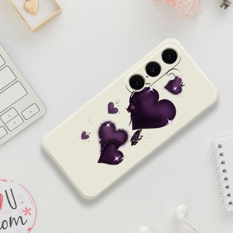Coque Samsung Galaxy S25 FE. Silicone Coeur Violet