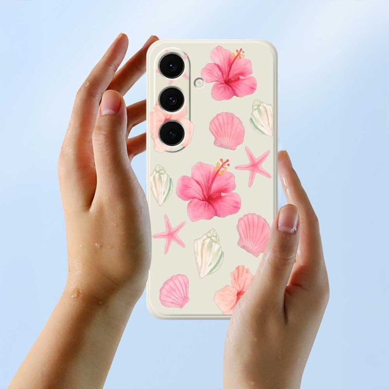 Coque Samsung Galaxy S25 FE Silicone Fleurs et Coquillages