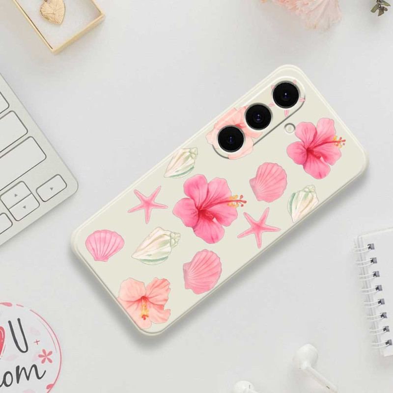 Coque Samsung Galaxy S25 FE Silicone Fleurs et Coquillages