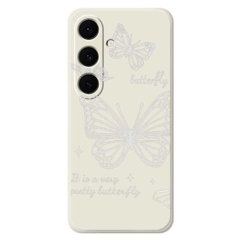 Coque Samsung Galaxy S25 FE Silicone Papillon Blanc