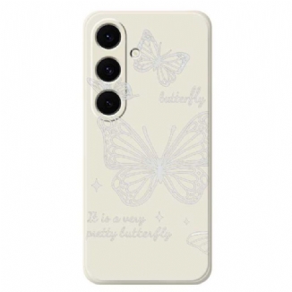 Coque Samsung Galaxy S25 FE Silicone Papillon Blanc