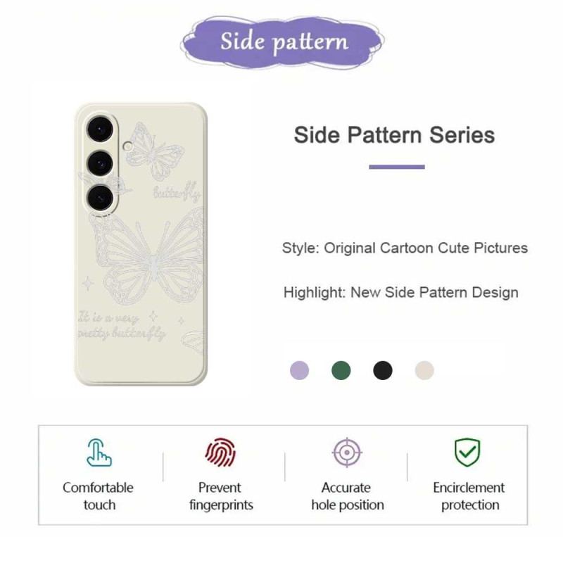 Coque Samsung Galaxy S25 FE Silicone Papillon Blanc