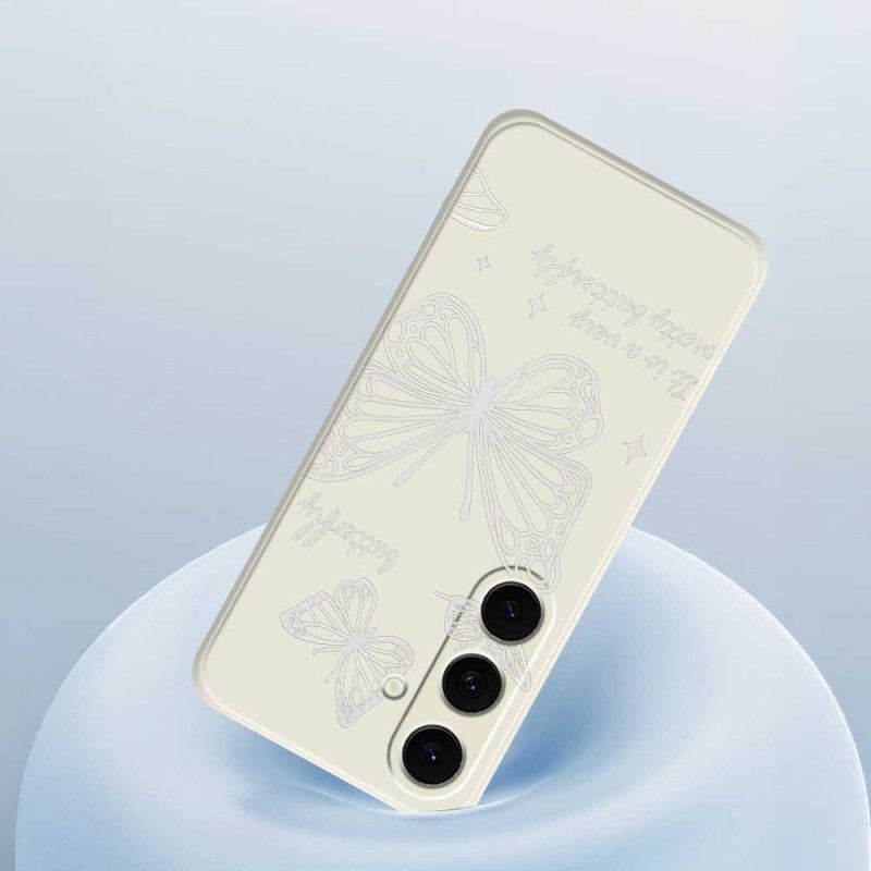 Coque Samsung Galaxy S25 FE Silicone Papillon Blanc