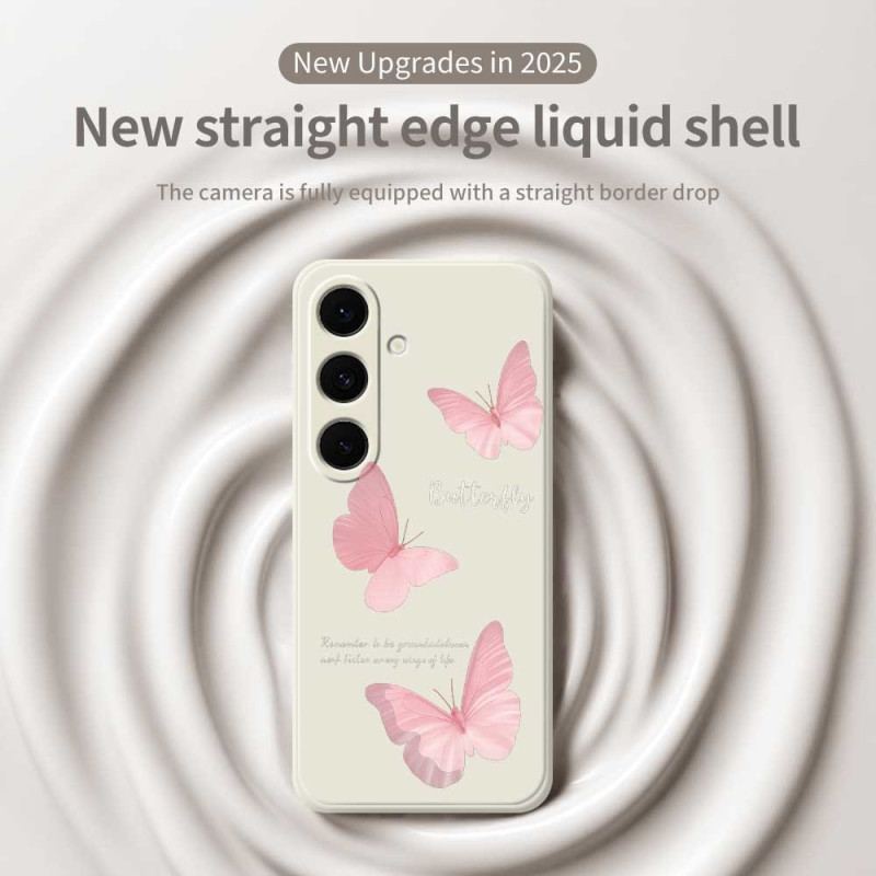 Coque Samsung Galaxy S25 FE Silicone Papillons Roses
