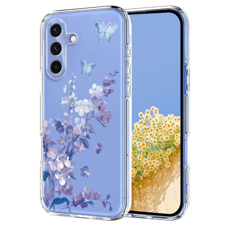 Coque Samsung Galaxy S25 FE Transparente Fleurettes et Papillons