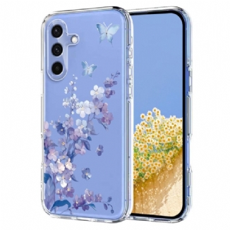 Coque Samsung Galaxy S25 FE Transparente Fleurettes et Papillons