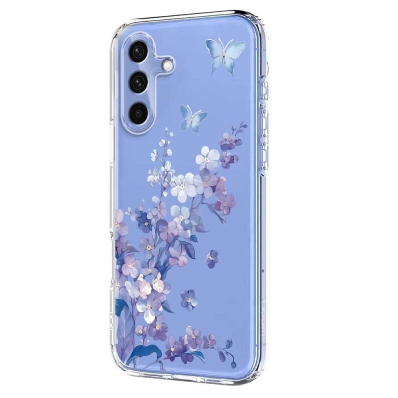 Coque Samsung Galaxy S25 FE Transparente Fleurettes et Papillons