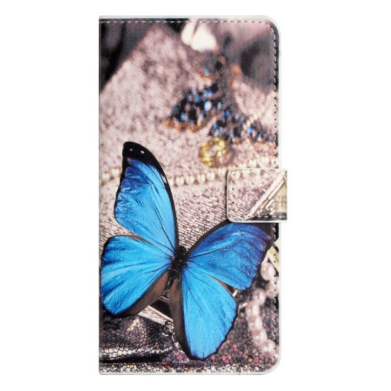 Housse Samsung Galaxy S25 FE Classique Papillon bleu