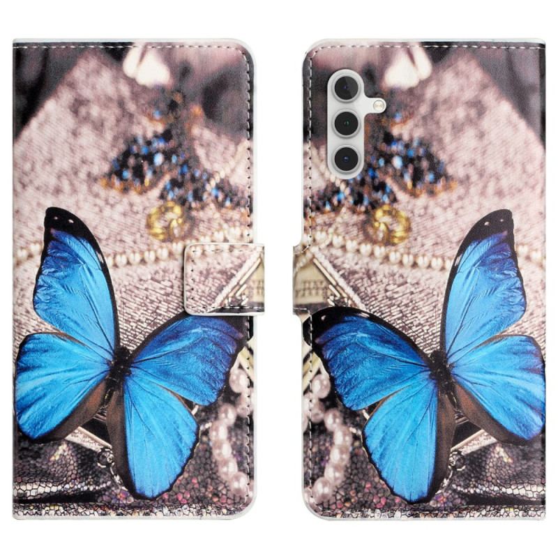 Housse Samsung Galaxy S25 FE Classique Papillon bleu