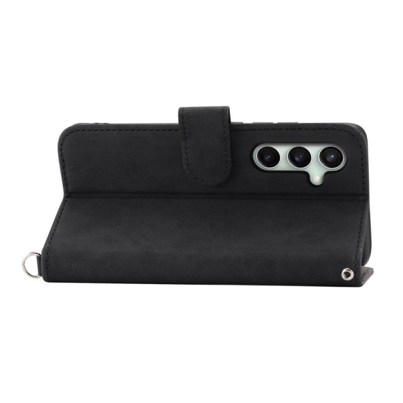 Housse Samsung Galaxy S25 FE Empreinte Dentelle avec Lanière et Bandoulière