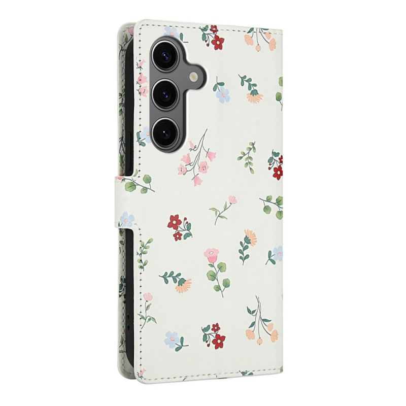 Housse Samsung Galaxy S25 FE Fleurettes à Lanière