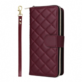 Housse Samsung Galaxy S25 FE Matelassée avec Lanière et Bandoulière