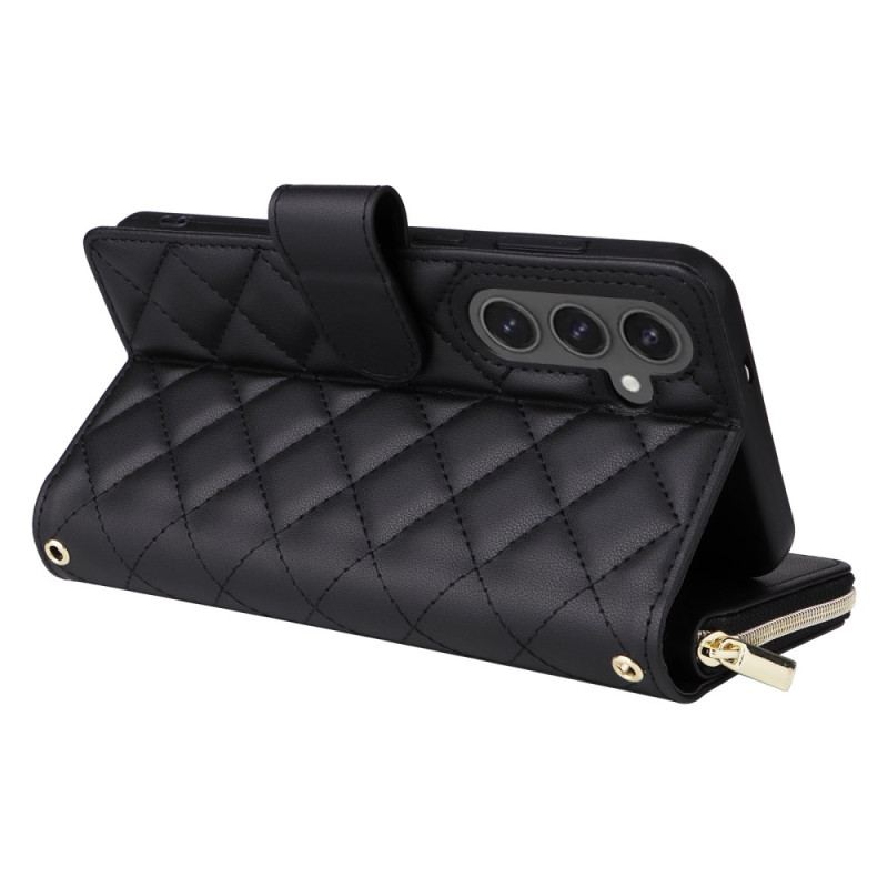 Housse Samsung Galaxy S25 FE Matelassée avec Lanière et Bandoulière