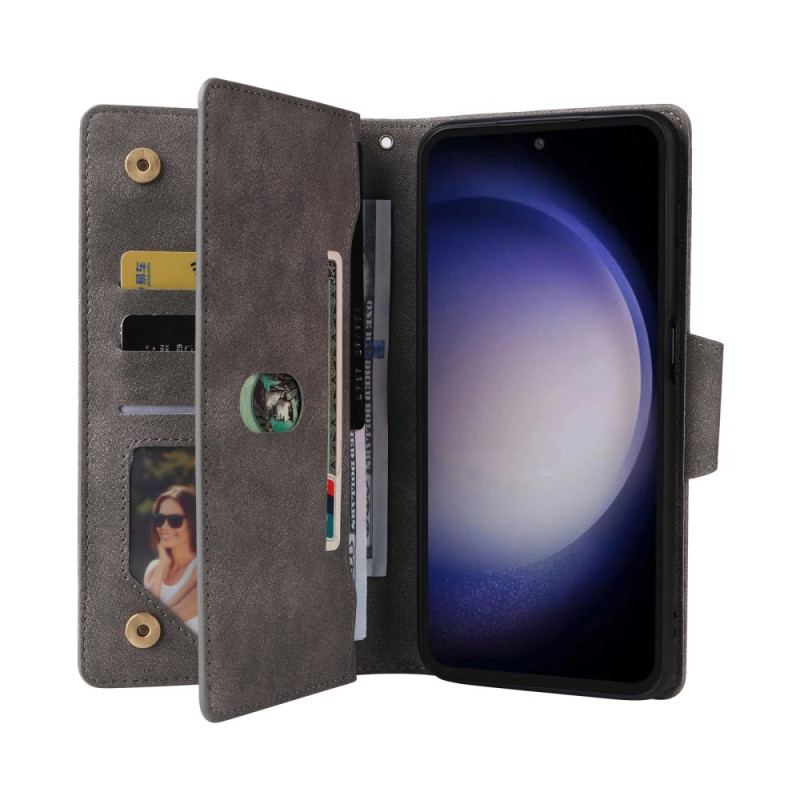 Housse Samsung Galaxy S25 FE Portefeuille avec Fermeture Éclair