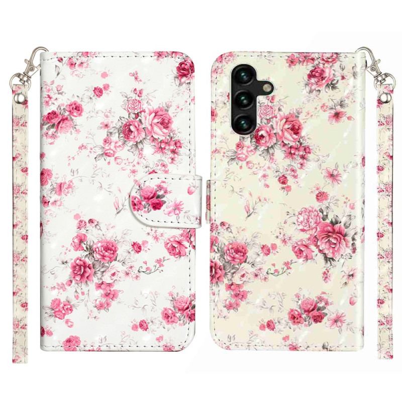 Housse Samsung Galaxy S25 FE Roses à Lanière