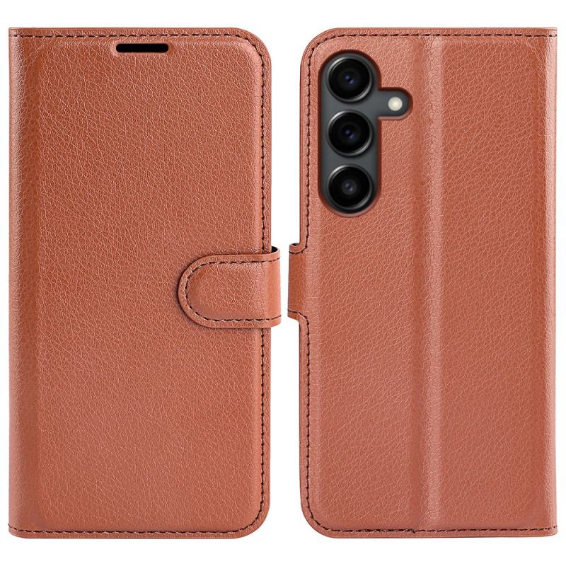 Housse Samsung Galaxy S25 FE Simili Cuir Litchi