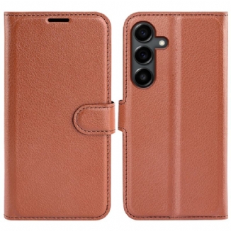 Housse Samsung Galaxy S25 FE Simili Cuir Litchi