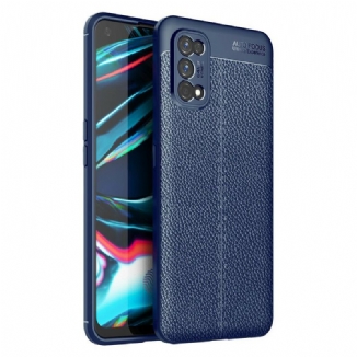 Coque Realme 7 Pro Effet Cuir Litchi Double Line