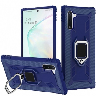 Coque Samsung Galaxy Note 10 Ring et Fibre Carbone