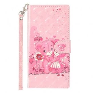 Housse Samsung Galaxy Note 10 Oursons Light Spots à Lanière