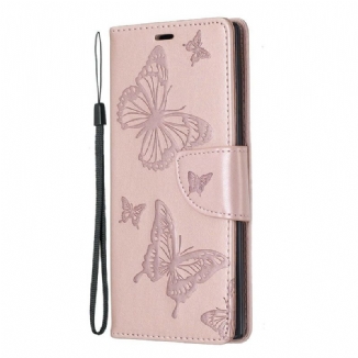 Housse Samsung Galaxy Note 10 Papillons et Rabat Oblique