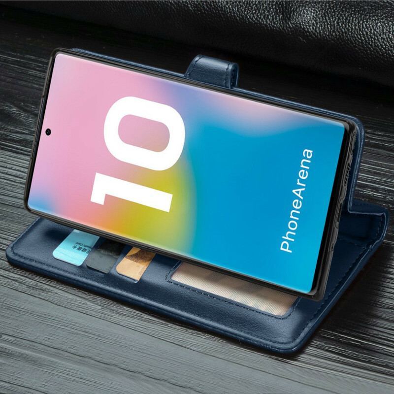 Housse Samsung Galaxy Note 10 Simili Cuir Épurée à Lanière