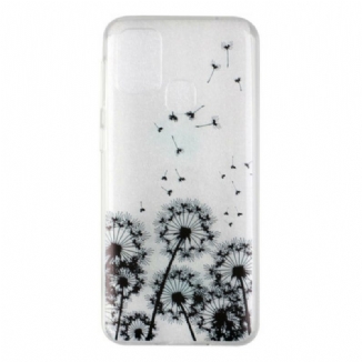 Coque Samsung Galaxy M31 Transparente Pissenlits Noirs
