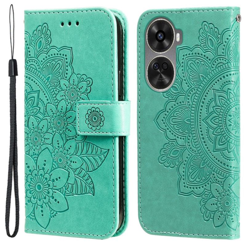Housse Huawei Nova 12 SE Motif Floral à Lanière