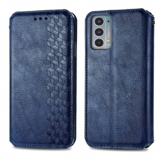 Flip Cover Motorola Edge 20 Effet Cuir Texture Diamant