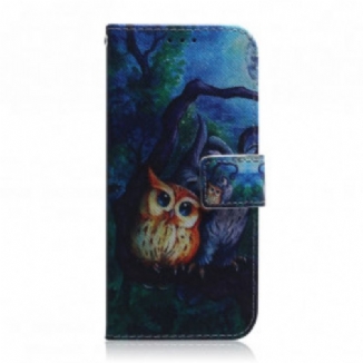 Housse Motorola Edge 20 Peinture de Hiboux
