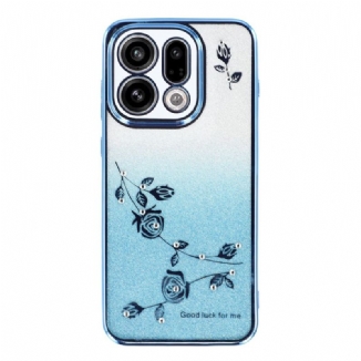 Coque Oppo Find X9 5G Fleurs et Paillettes KADEM